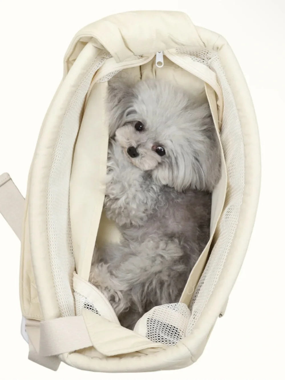 Cream Dog Shoulder Carrier Sling
